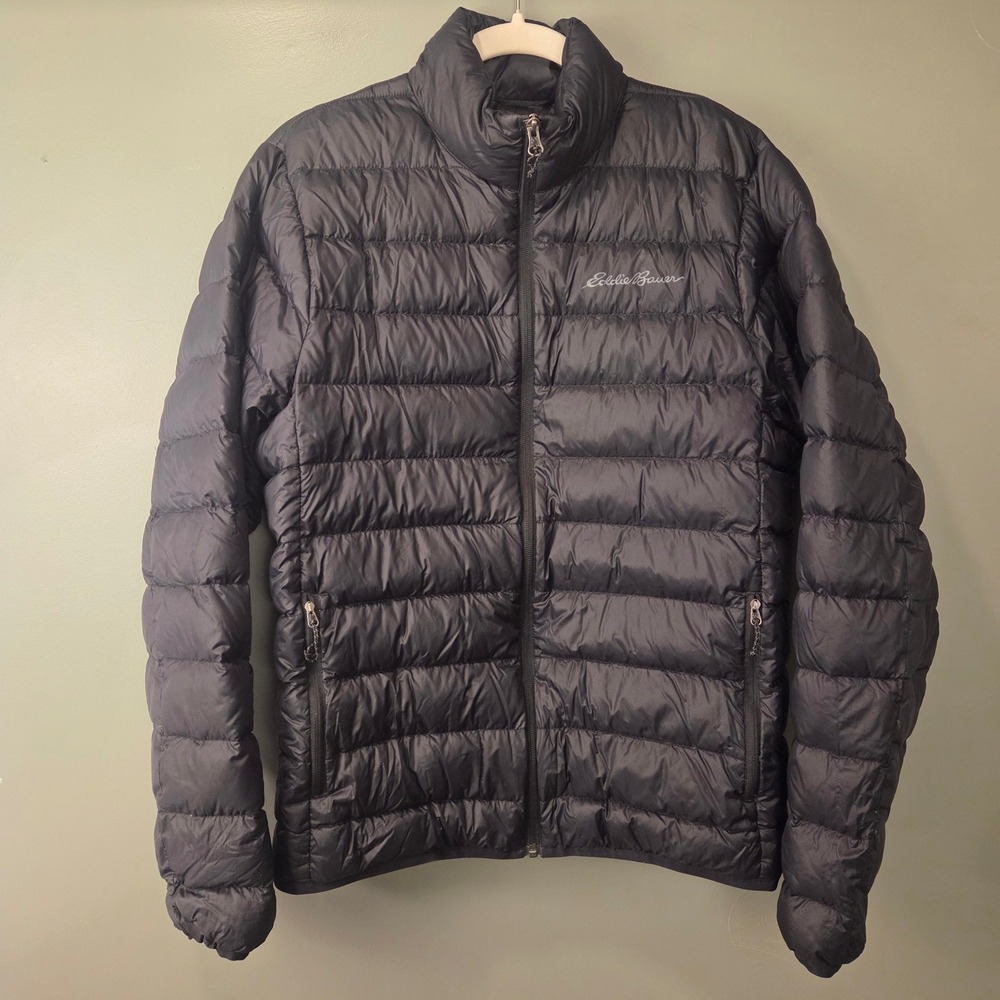 Eddie Bauer Men's Down-Filled Puffer Jacket Lightweight Black Size M